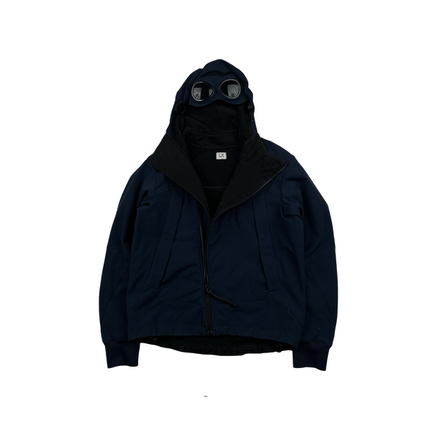 CP Company Navy Blue Soft Shell Goggle Jacket - Medium