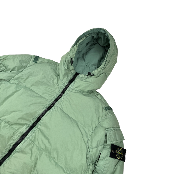 Stone Island 2022 Green Crinkle R-NY Down Puffer Jacket - Medium