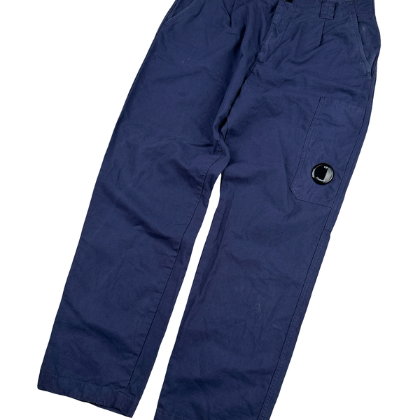 CP Company Navy Regular Fit Lens View Cargo Trousers - 32"