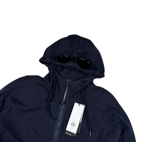 CP Company Navy Goggle Zip Up Hoodie - Medium