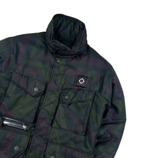 Ma Strum Purple/Green Tourch Multipocket Field Jacket - Small