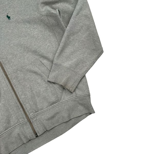 Ralph Lauren Grey Thick Cotton Zipped Hoodie - Large