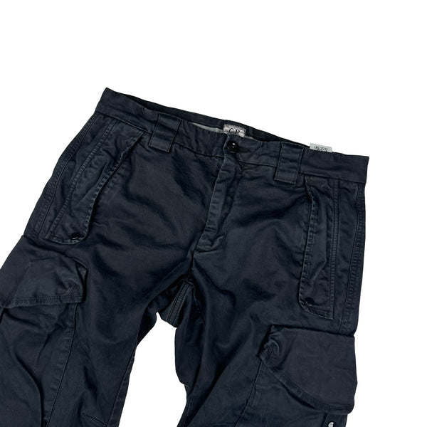 CP Company Black Ergonomic Fit Cargo Trousers - Small