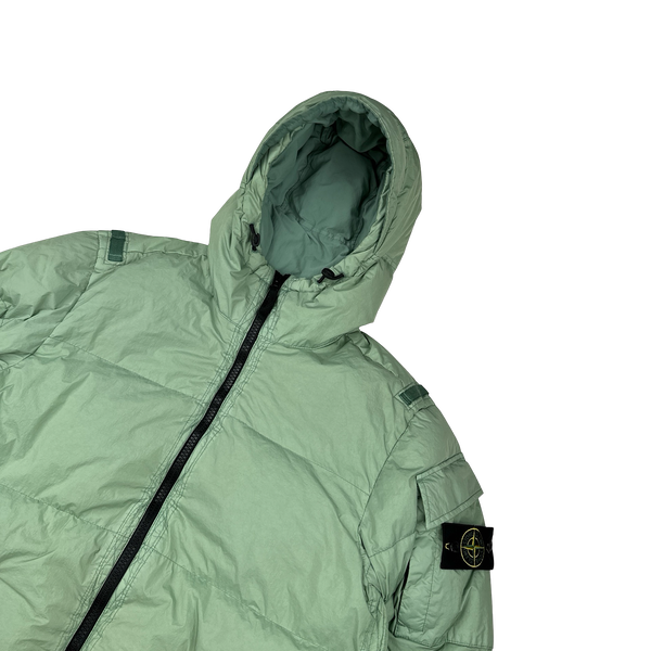 Stone Island 2022 Green Crinkle R-NY Down Puffer Jacket - Medium