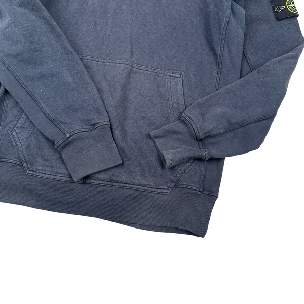 Stone Island 2017 Navy Blue Cotton Hoodie - Medium