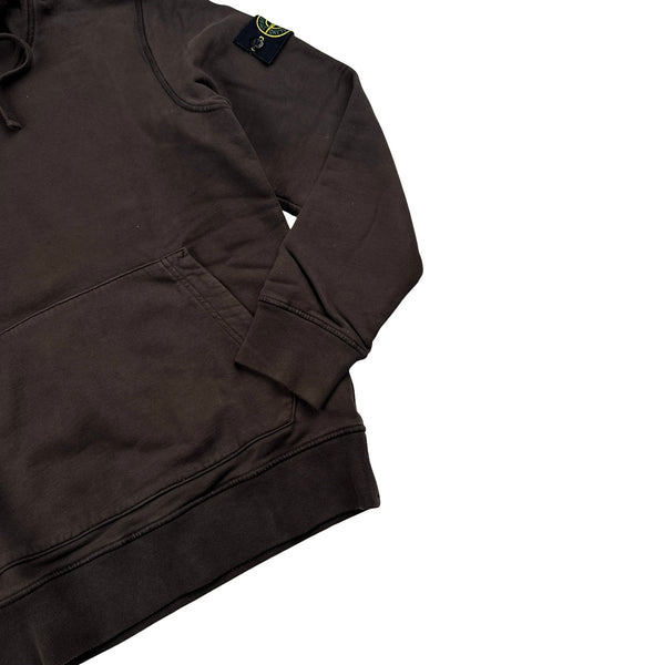 Stone Island 2021 Brown Pullover Cotton Hoodie - Small