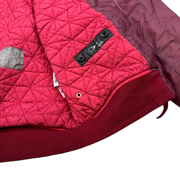 Stone Island 2018 Burgundy Shadow Project Poly Hide 2L Bomber Jacket - Large