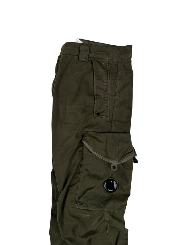 CP Company Khaki Ergonomic Fit Cargo Trousers - 37"