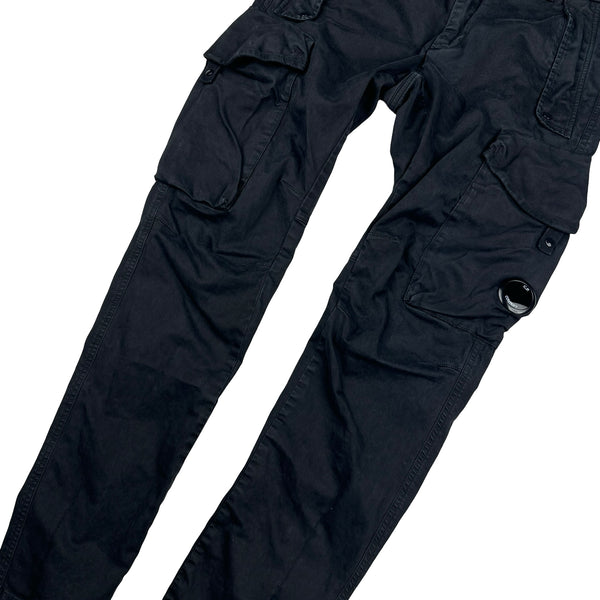 CP Company Black Ergonomic Fit Cargo Trousers - Small