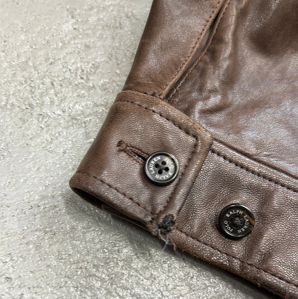 Ralph Lauren Brown Heavyweight Leather Jacket - XXL