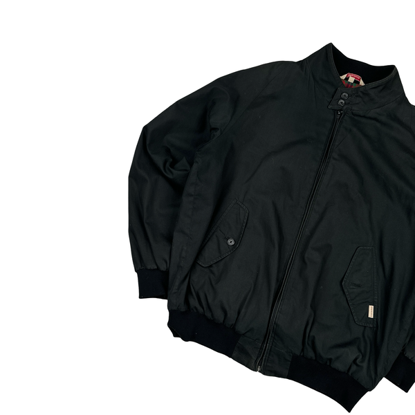 Baracuta Black Harrington Zipped Bomber Jacket - Large