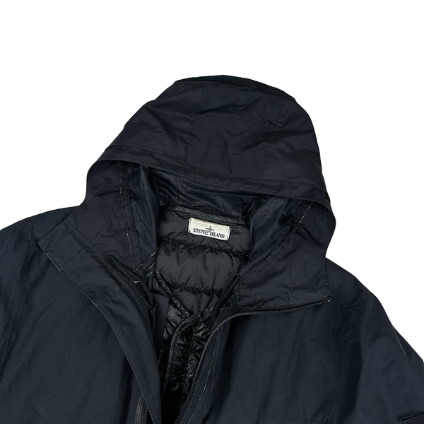 Stone Island 2017 Black Tank Shield Down Liner Special Process Jacket - XL