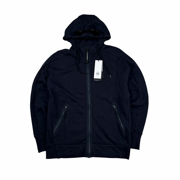 CP Company Navy Goggle Zip Up Hoodie - Medium