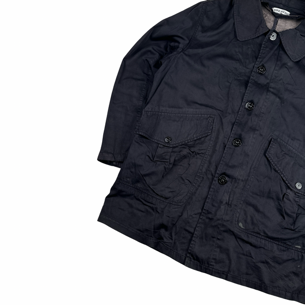 Stone Island 2002 Navy Raso Gommato Jacket - XL