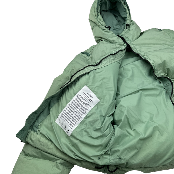 Stone Island 2022 Green Crinkle R-NY Down Puffer Jacket - Medium