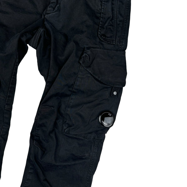 CP Company Black Ergonomic Fit Cargo Trousers - Small
