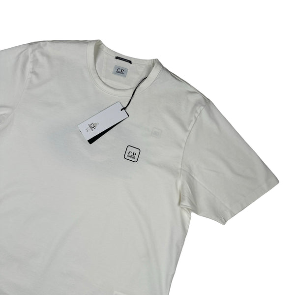 CP Company Metropolis White Graphic Logo T Shirt - Large