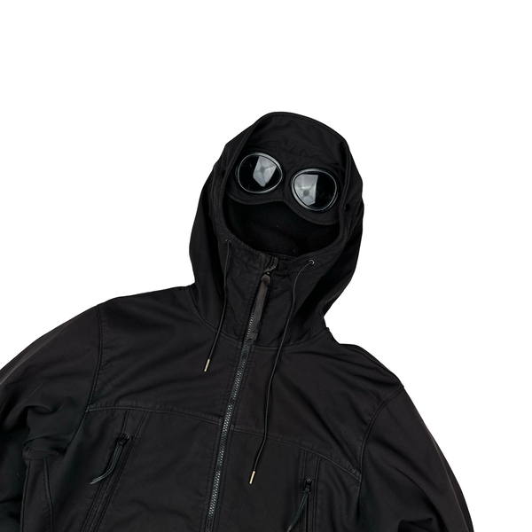 CP Company Black Fleece Lined Soft Shell Goggle Jacket - Large