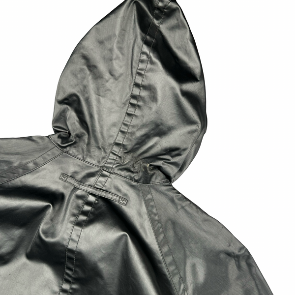 Prada Archive Silver Green Cotton Wool Blend Zipped Hooded Jacket