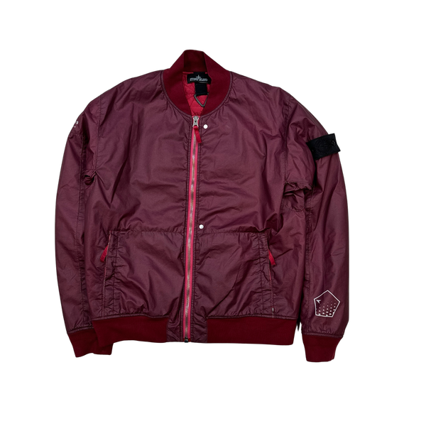 Maroon stone island jacket sales
