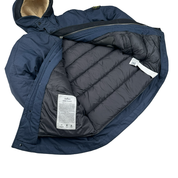 Stone Island 2017 Navy David TC Down Filled Parka Jacket - Small