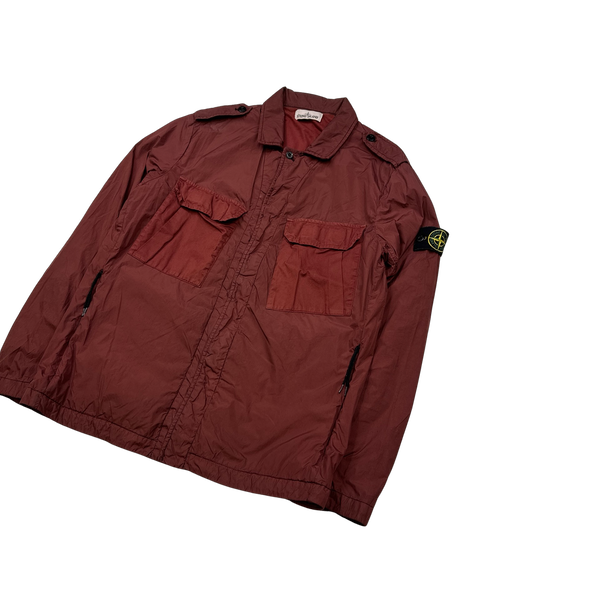 Stone Island 2016 Maroon Garment Dyed Crinkle NY Jacket