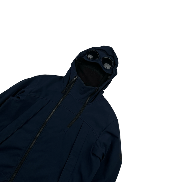 CP Company Navy Blue Soft Shell Goggle Jacket - Medium