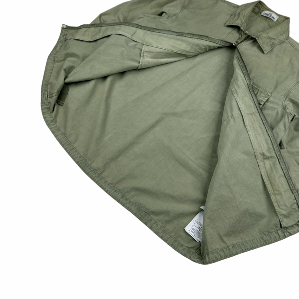 Stone Island 2019 Olive Green Cotton Overshirt - XXL
