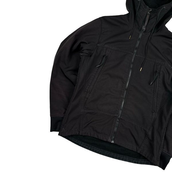 CP Company Black Fleece Lined Soft Shell Goggle Jacket - Large