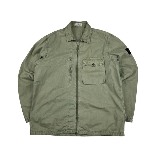 Stone Island 2019 Olive Green Cotton Overshirt - XXL