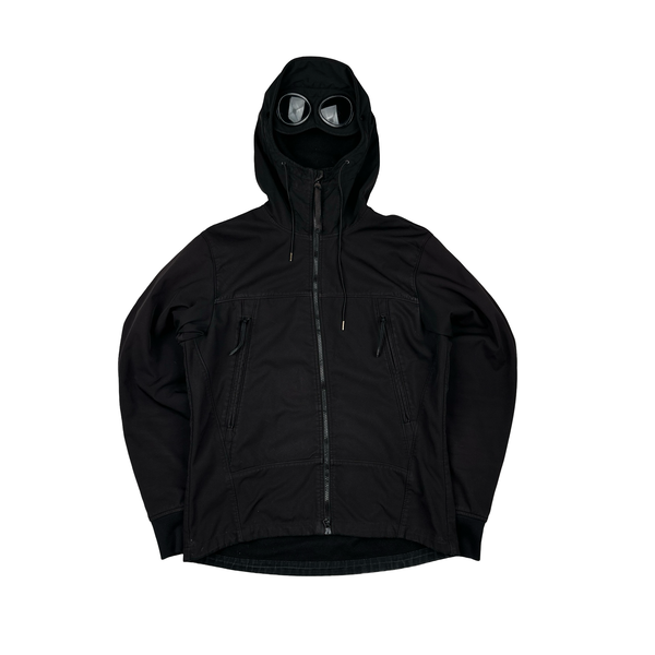CP Company Black Fleece Lined Soft Shell Goggle Jacket - Large