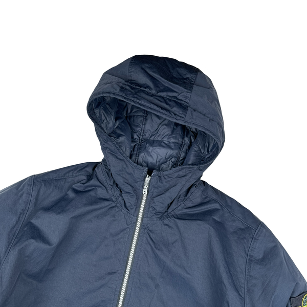 Stone Island 2023 Navy Hyper Dense Nylon Twill Primaloft Long Jacket - Large