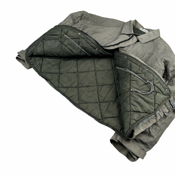 STONE  リネン ジャケット 90s 00s Stone Island AW2000 Grey Boxy Fit Vintage Mesh Jacket - XL