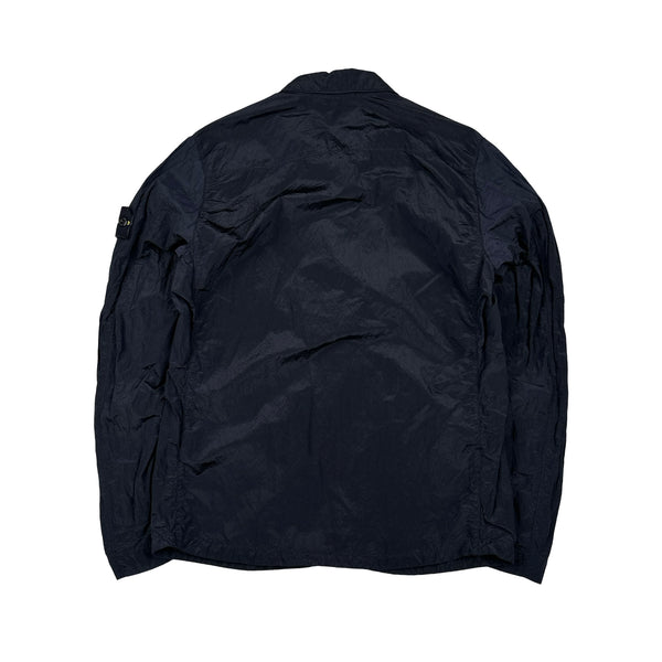 Stone Island Navy Blue Nylon Metal Shimmer Overshirt - Medium