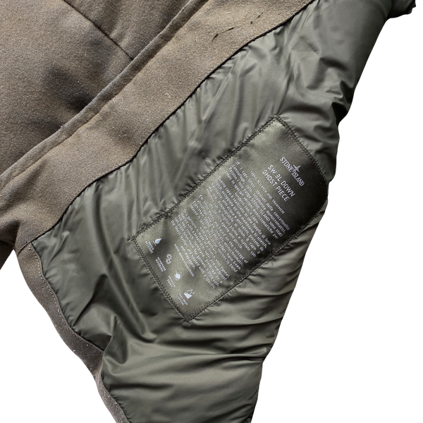 Stone Island 2021 Khaki SW 3L Down Filled Ghost Puffer - Large