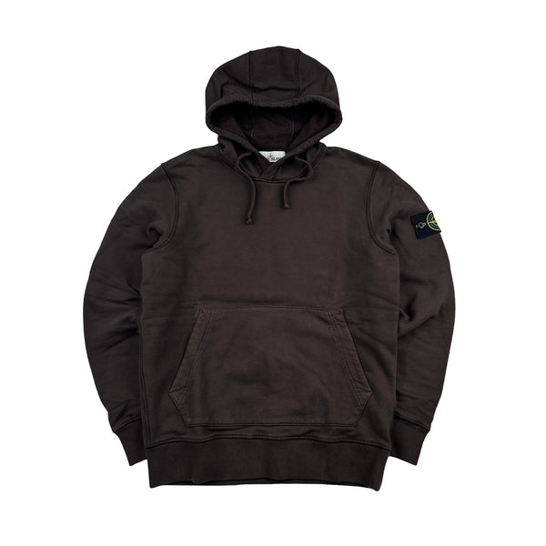 Stone Island 2021 Brown Pullover Cotton Hoodie - Small