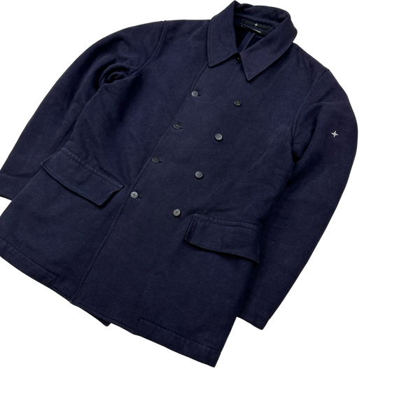 Stone Island 2003 Navy Denims Pea Coat - Large