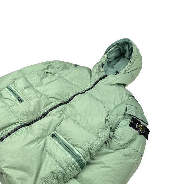 Stone Island 2022 Green Crinkle R-NY Down Puffer Jacket - Medium