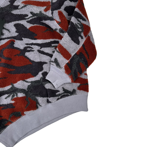Stone Island 2022 Camo Teddy Fleece Crewneck Shorts Sweatshirt - Medium