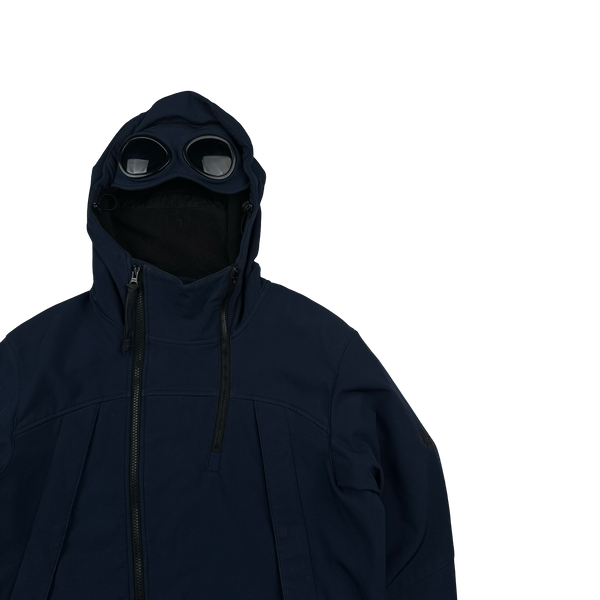CP Company Navy Blue Soft Shell Goggle Jacket - Medium