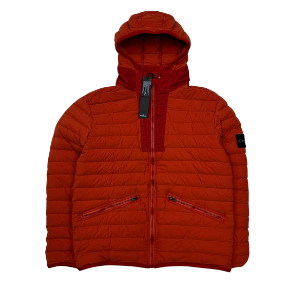 Stone Island Red Loom Woven Down Chambers Stretch Nylon Jacket - XL