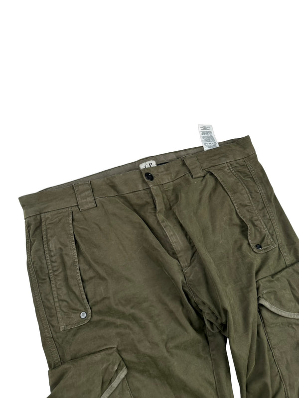 CP Company Khaki Ergonomic Fit Cargo Trousers - 37"