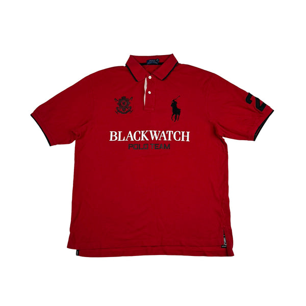 Ralph Lauren Red Cotton Embroidered Big Logo Polo Shirt - XL