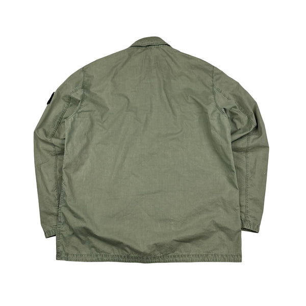 Stone Island 2019 Olive Green Cotton Overshirt - XXL