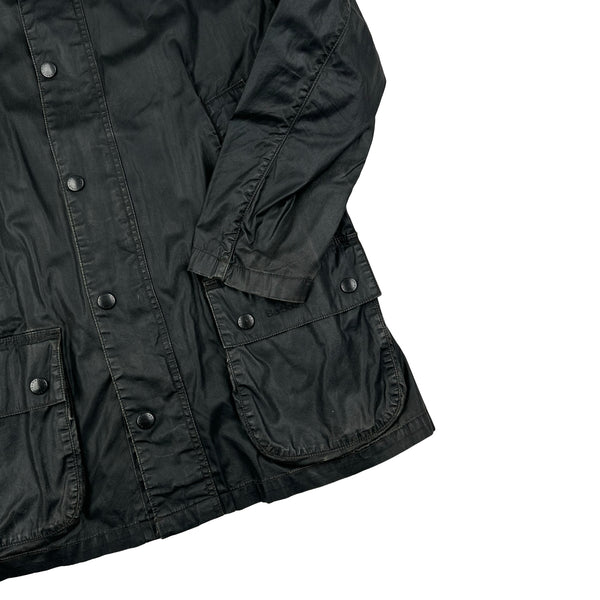 Barbour Dark Green Cotton Wax Field Jacket - Large