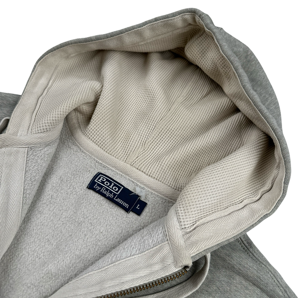 Ralph Lauren Grey Thick Cotton Zipped Hoodie - Large