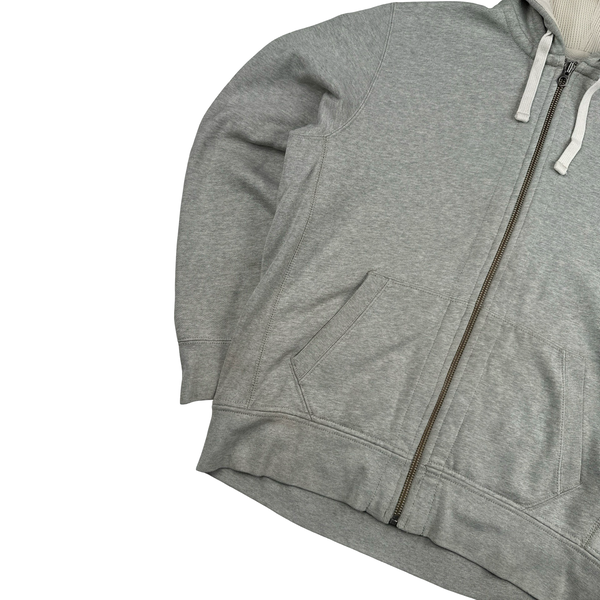 Ralph Lauren Grey Thick Cotton Zipped Hoodie - Large