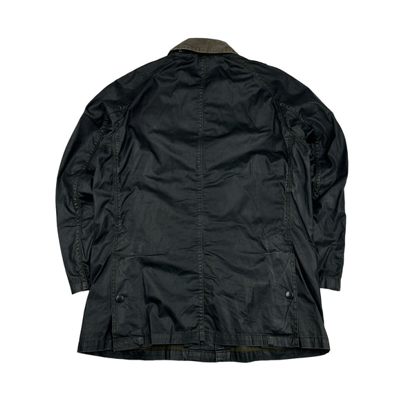 Barbour Dark Green Cotton Wax Field Jacket - Large