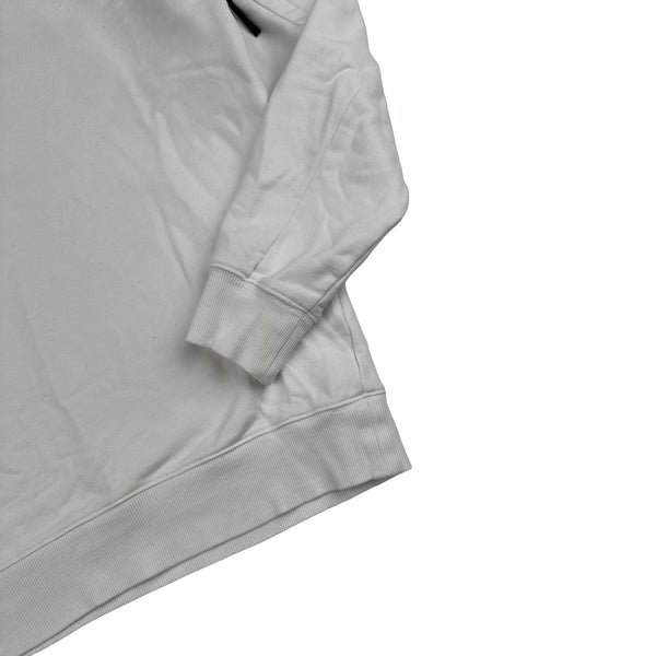CP Company White Cotton Lens View Crewneck Jumper - Medium