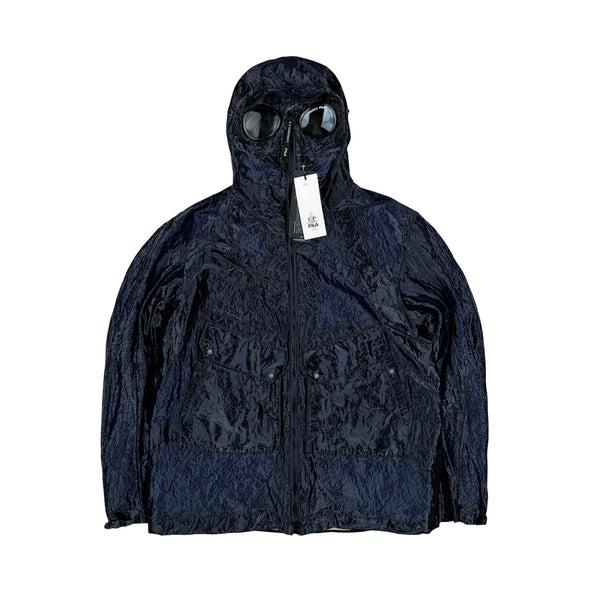 CP Company X Fila Navy Kan D Sherling Lined Explorer Goggle Jacket - Large